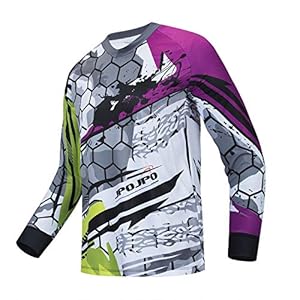 JPOJPO Men’s Cycling Jersey MTB T Shirt Long Sleeve Youth Off-Road Motorcycle Jersey Bicycle Clothes Anti-UV