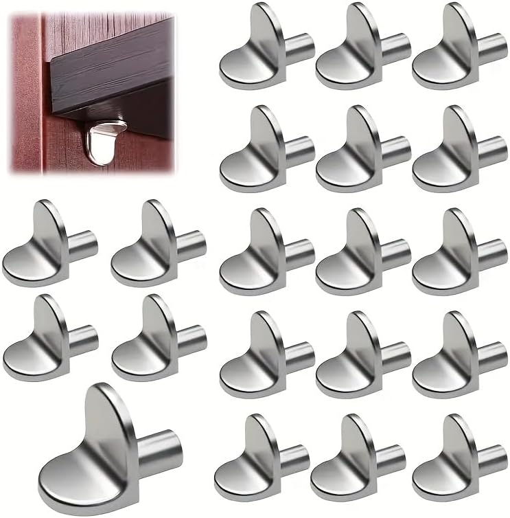 20-Pack Durable Metal Shelf Support Pegs - Easy Install Cabinet Shelf Brackets for Kitchen, Wardrobe, Closet, Bookshelf - Versatile Shelving Hardware Anchors
