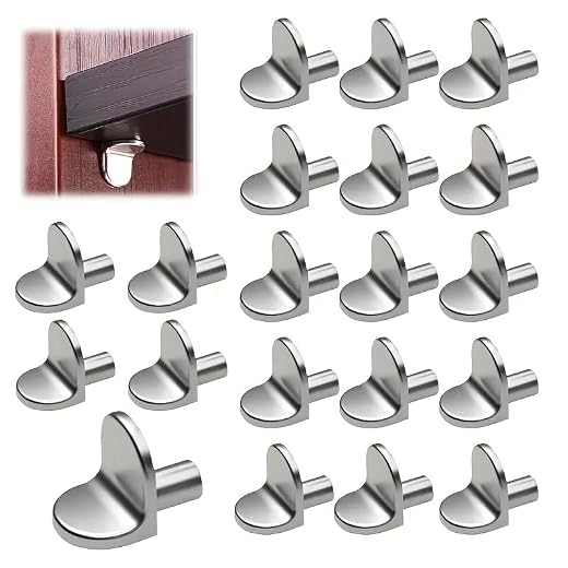 Cabinet Shelf Pegs Metal L Shaped Support Pins Bracket for Kitchen Closet Bookcase Wardrobe Bookshelf Furniture, 20pcs