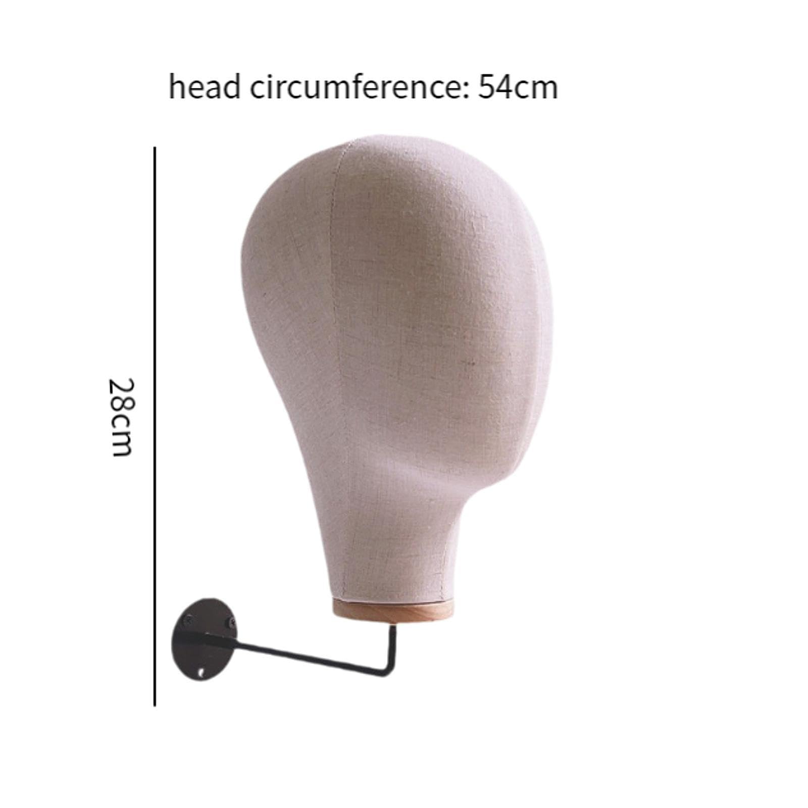 Manikin Head Perückenkopf Display Display Haar Hüte Und Haarteile Hut Display Kopf Leinenkopf mit Haken für Friseur Ausbildung, Beigeweiß