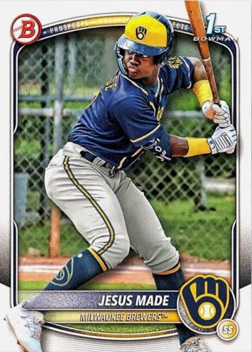 2025 Topps Bowman Jesus Made #BP66 Prospects Milwaukee Brewers Rookie RC Baseball Card
