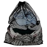 sourcing map Netz-Wäschesack, 70,1 x 89,9 cm, großer Kordelzug-Netz, Wäschesack, grobes Netz, für Waschmaschine für Uni, Wohnheim, Reisen, Familie und Wohnung, Schwarz