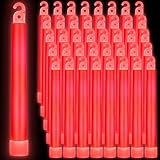 Sotiff 96 Pcs Bright 6 Inch Large Glow Sticks Bulk Emergency Glow in The Dark Sticks with 12 Hour Duration for Camping Hiking Outdoor Parties Activities Survival Storms (Red)