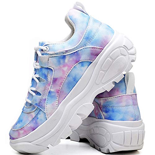 Tênis Plataforma Sola Alta Casual Fashion Feminino DUBUY 728MR (37, Tie dye)