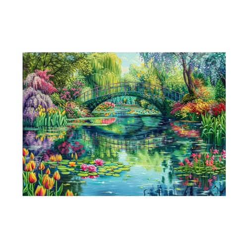 Toile intissée jardin de printemps pour habiller un mur vide de salon 80x120cm