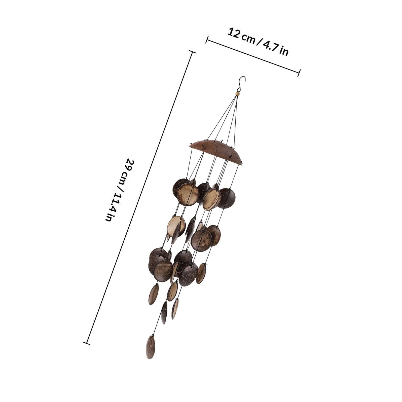 Ciieeo Carillon Éolien Créatif en Coquille Naturelle Suspendu pour Décoration de Jardin, 1 Pièce, Matériau Naturel Bambou, Facile à Nettoyer, Mélodie Harmonieuse