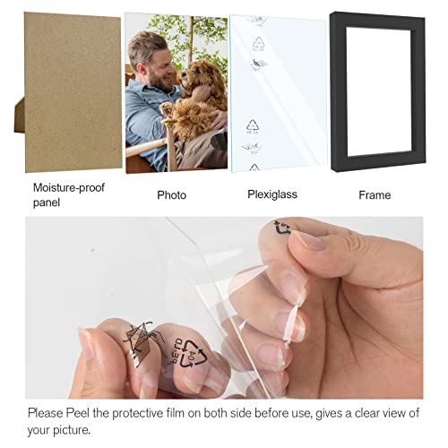 Happyhapi 4X6 Picture Frame,Set Of 8 Black Picture Frames, Tabletop Or Wall Display Decoration Photo Frame For Photos, Paintings, Landscapes, Posters, Artwork #TOP2