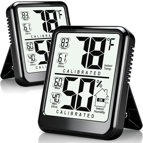 Antonki 2-Pack Room Thermometer, Digital Small Hygrometer...