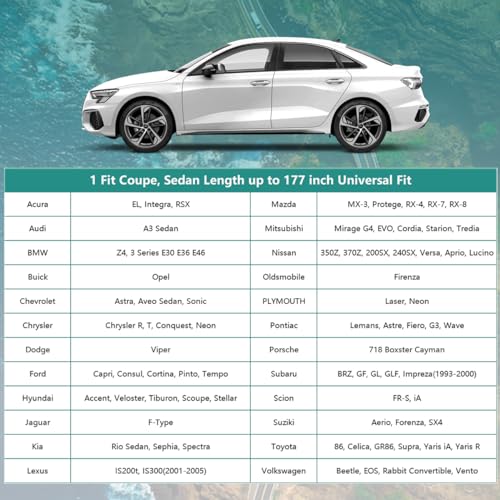 Image of GUNHYI 16 Layers Car Cover for Coupe Sports Sedan Waterproof All Weather, Universal Fit Audi TT, BMW Z4, Porsche 718 Boxster Cayman, Nissan Versa /240SX, Subaru BRZ, Mazda RX-8, Toyota Supra etc.