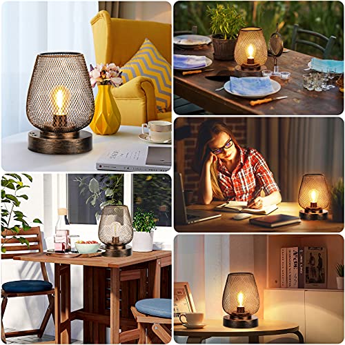 Ubright Table Lamp Metal Cage Led Lantern Rechargeable With 4 Lighting Mode Cordless Lamp Decorative Light Outdoor Table Lamps For Patio Bedroom Living Room Indoors Outdoors (Bulb Included) (1 Pack) #TOP4