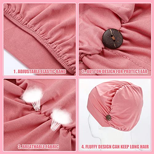 Bonnets bouffants doux Geyoga anti pression oreilles avec boutons extensibles - 3