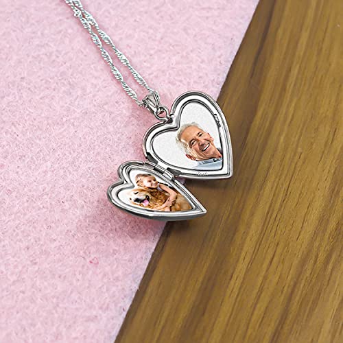 Picturesongold.com Always In My Heart Silver Heart Locket Pendant Necklace - 3/4 Inch X 3/4 Inch - Includes Sterling Silver 18 Inch Chain (Locket Only) #TOP5