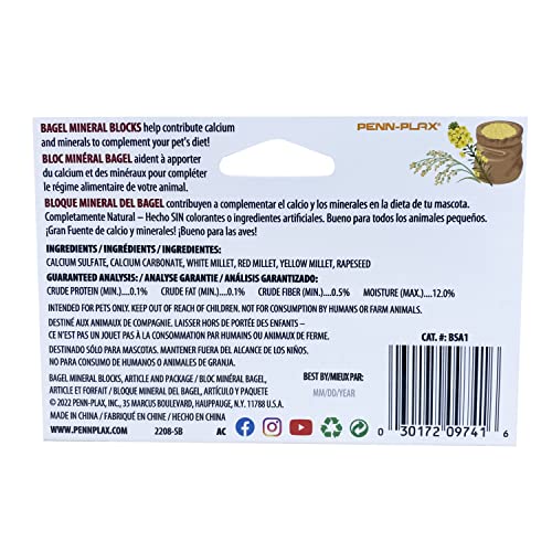 Penn-Plax Bagel Mineral Blocks For Small Animals – Great Source Of Calcium – Perfect For Hamsters, Gerbils, Gunina Pigs, Ferrets, Rabbits, Mice And More – 2 Pieces #TOP4
