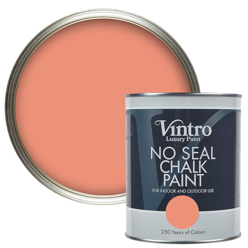 Vintro Paint | No Seal Chalk Paint | Interior & Exterior Use | Furniture & Walls | Wood & Metal | 1 Litre (Porto Terracotta)