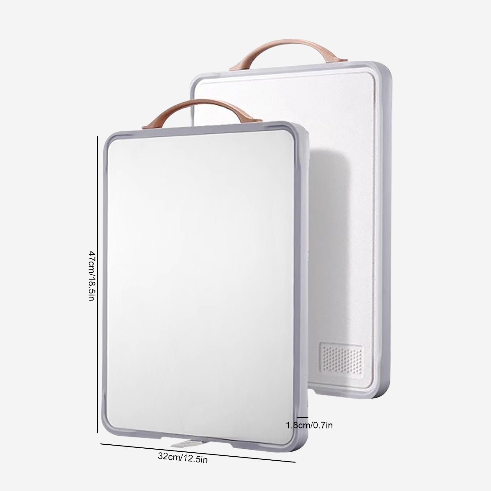 Tabla de Cortar, Tabla Cortar Cocina, Tabla de Cortar Cocina, con Ranuras, Engrosamiento Multicapa que no daña el Cuchillo, se Puede Llevar Cuando se sale de Campamento(Gray,Large)