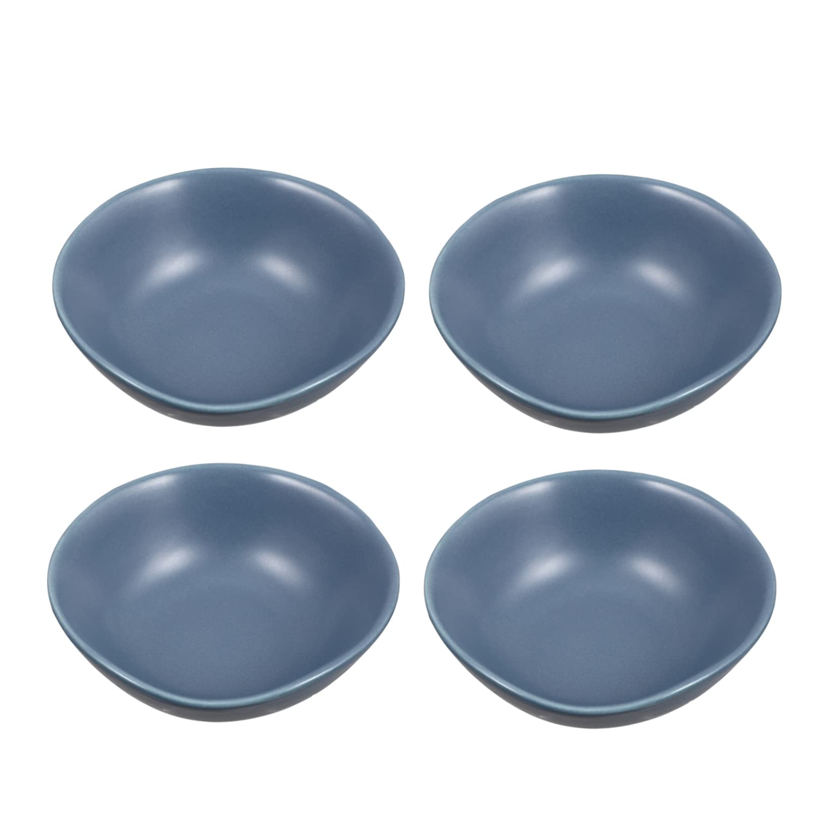 4 Pcs Ceramic Saucer Ramekins Dish Dishes Wasabi Dish Soy Dipping Plate Ketchup Bowl Vintage Plates Sauce Dipping Practical Snack Mini Ceramics Soy Sauce Vegetables Sushi re-usable?Blue-8.5X8X3cm