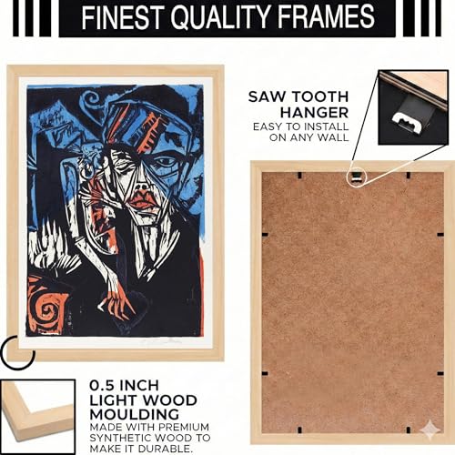Image of BLINKART Pablow Picaso Aesthetic Modern Art Walls With Frame | Natural Wood Texture | Living Room Bedroom Office Wall Decoration | Poster Home Decor Frames Wall Bedroom | 12x8 Inches (D264)