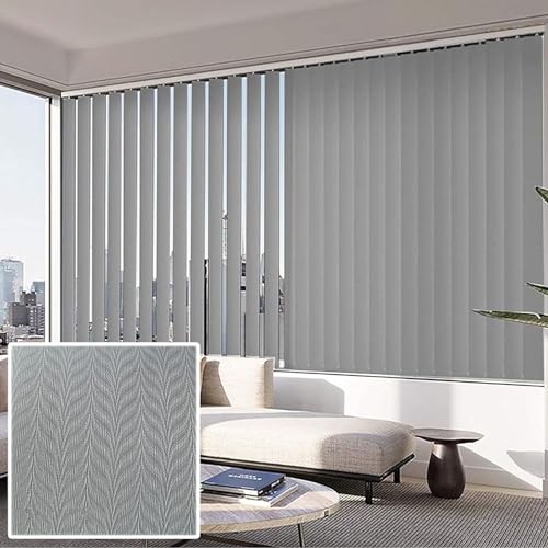 NIANXINN Persiana Vertical de Tela Opaca Gris,Cortina Lamas Verticales de Poliéster,Persianas Venecianas Verticales de Protección UV para Ventana,Personalizadas,Ancho x Alto (100 x 150cm)