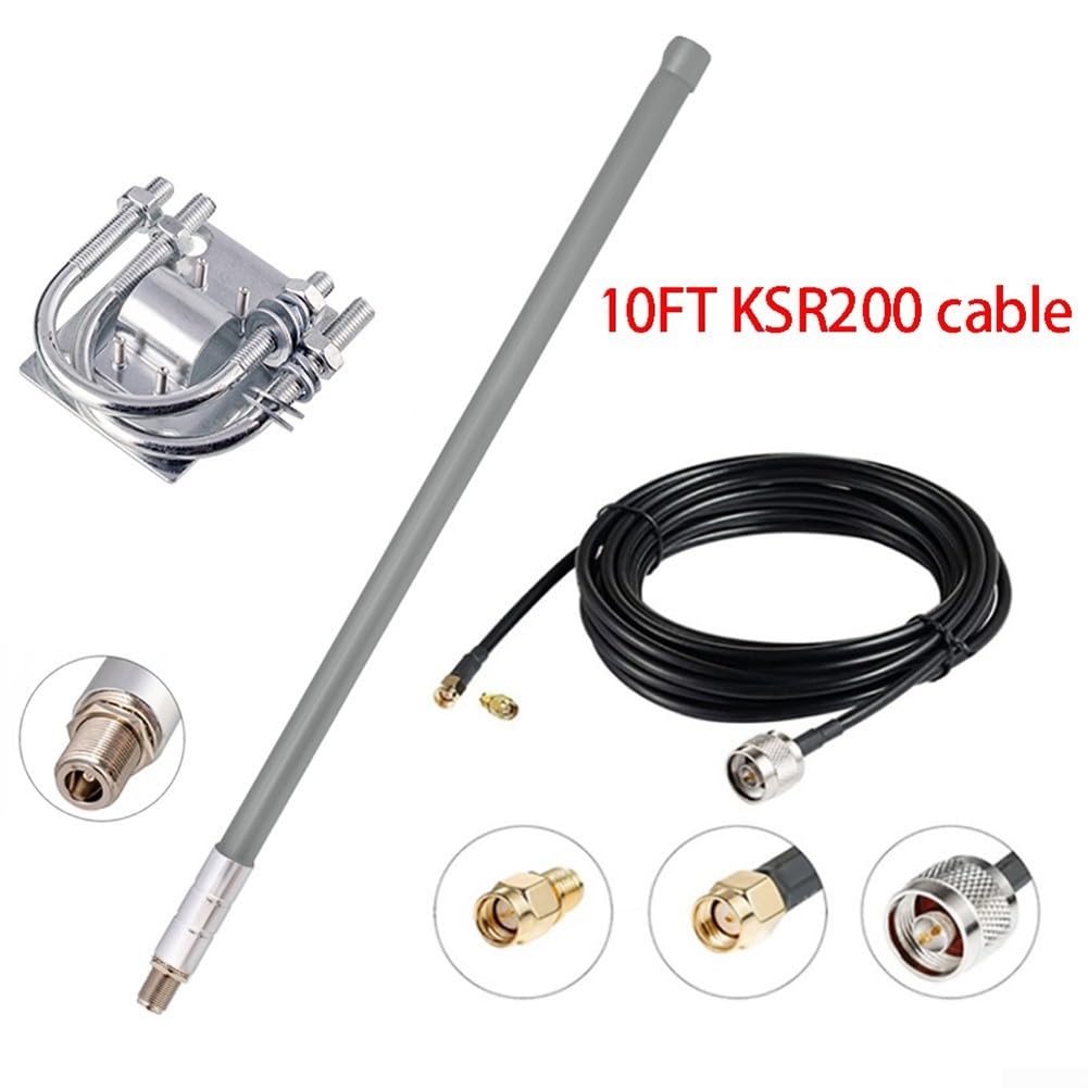 Antenne en fibre de verre 868 MHz 915 MHz 12 dBi pour points d'accès LoRaWAN avec connecteur N femelle pour une couverture omnidirectionnelle et câble KSR200