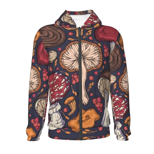 Forest Wild Mushroom Kid Hoodies Boys Zip Up Sweatshirts Girls Pullover with Pocket2