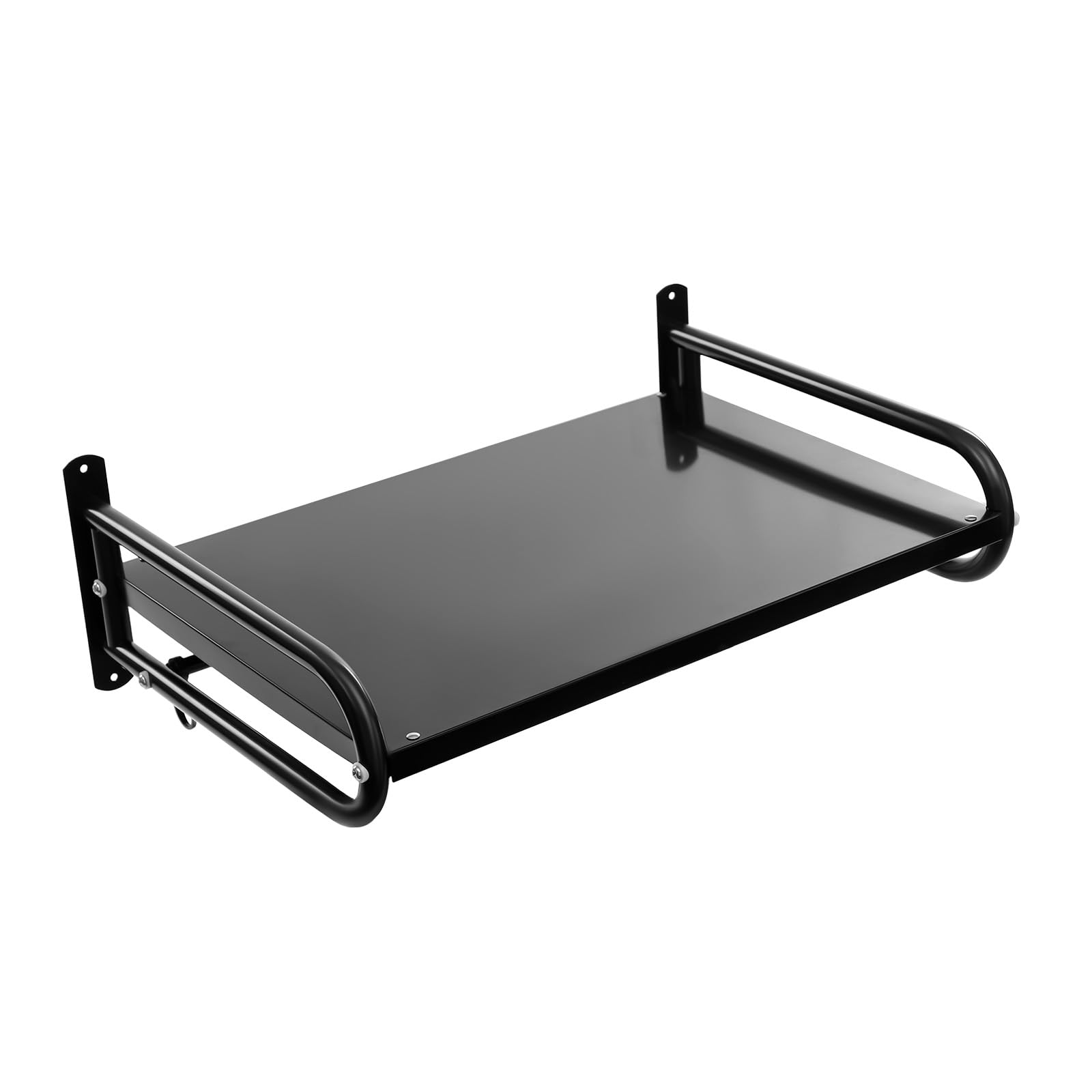 Wall Mounted Mikrowellen Regal Edelstahl Mikrowelle Halterung Mit 6 Mobile Haken 2cm Dicke KüChe Household Heavy Duty Shelves Mikrowellenhalter