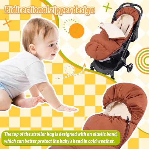 Image of Waterproof &Thicken Universal Stroller Cover Winter,Stroller Footmuff Bunting Bag for Warm Strollers Muff,Stroller Accessories for Baby Sleeping Bag Winter Stroller Blanket