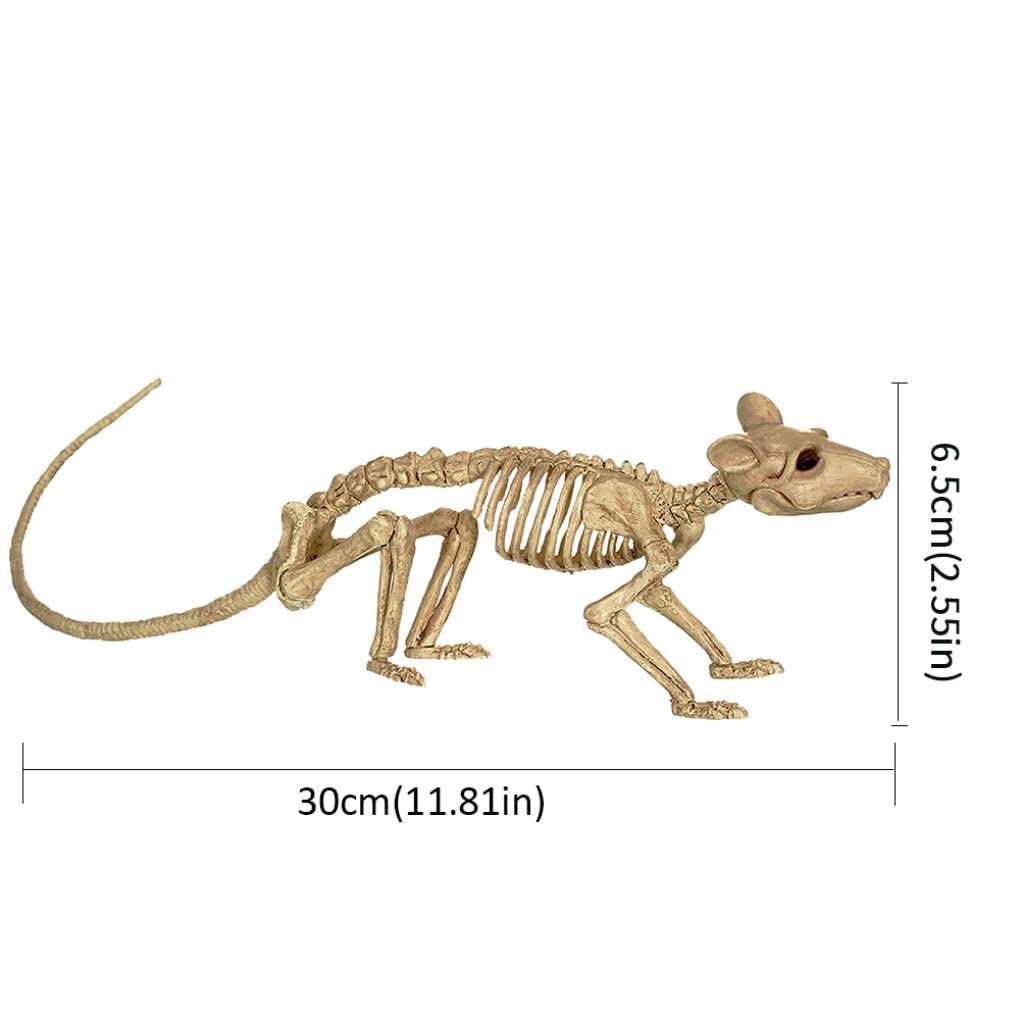 Squelette De Rat D'Halloween Pour Décorations D'Halloween, 22,9 X 4,8 X 6,8 Cm, Squelette De Rat En Plastique Pour Décorations D'Halloween, Accessoires D'Halloween Pour Maison Hantée