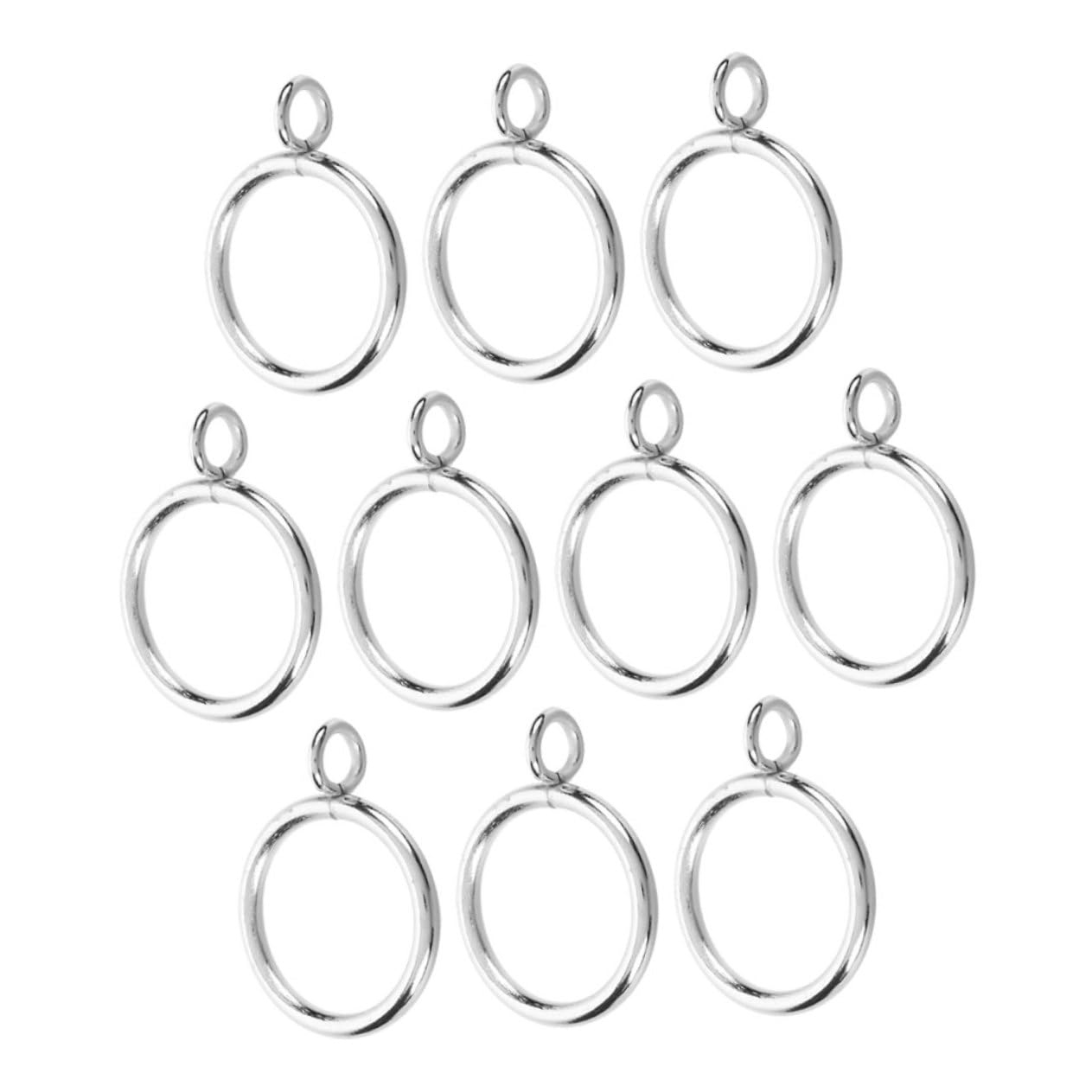 Sosoport 10pcs Elegant Metal Curtain Rings with Eyelets Versatile Drapery Hooks for Roman and Standard Rods Simplified Installation for Home Decor