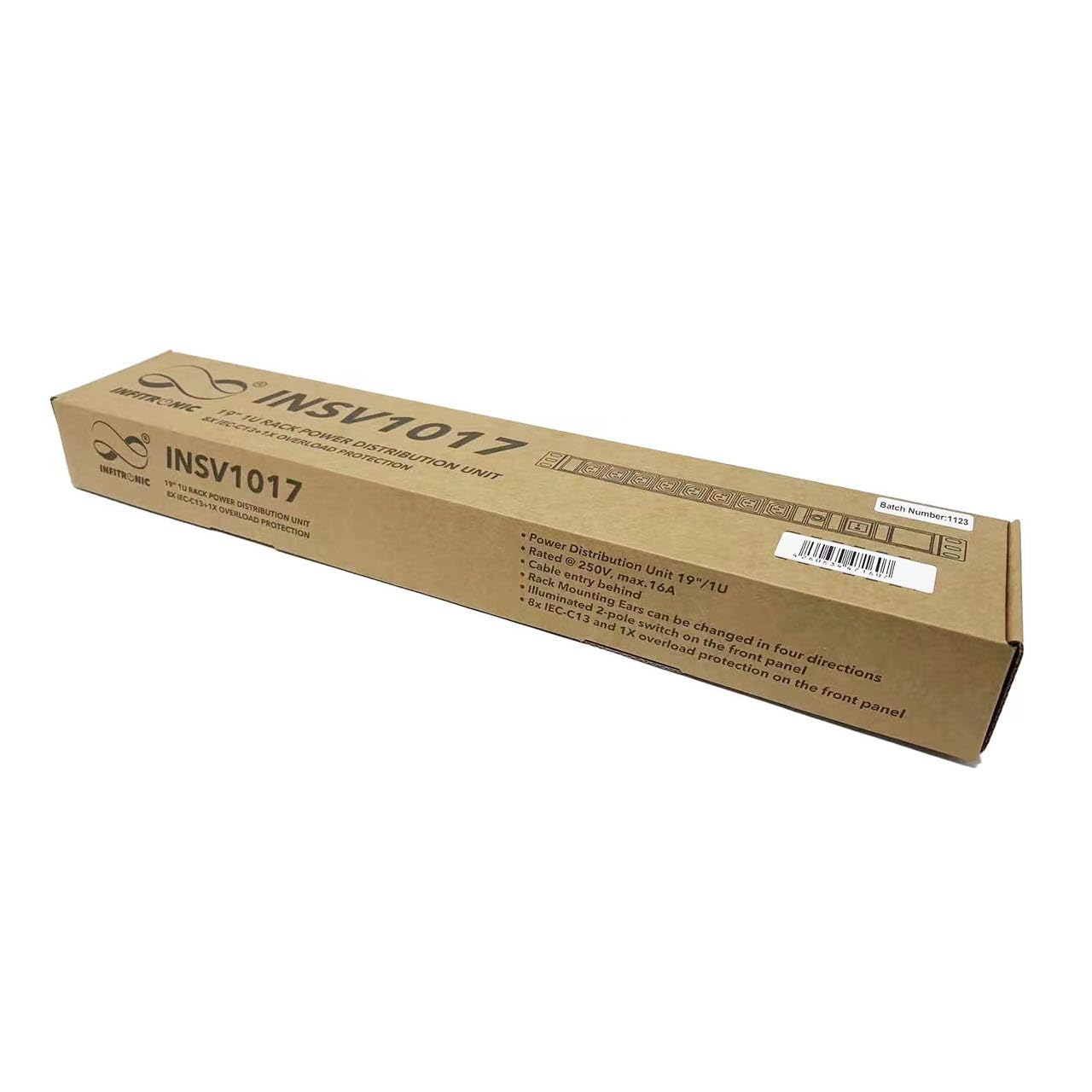 Infitronic INSV1017-19 1HE 8 Prises IEC C-13 multiprise avec Protection Contre Les surtensions