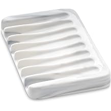 Ceramic Soap Dish for Sink,Self Draining Soap Dishes Saver for Shower Bar Soap Holder for Bathroom Soap Container Holder Dish for Kitchen,Marble Decor,White