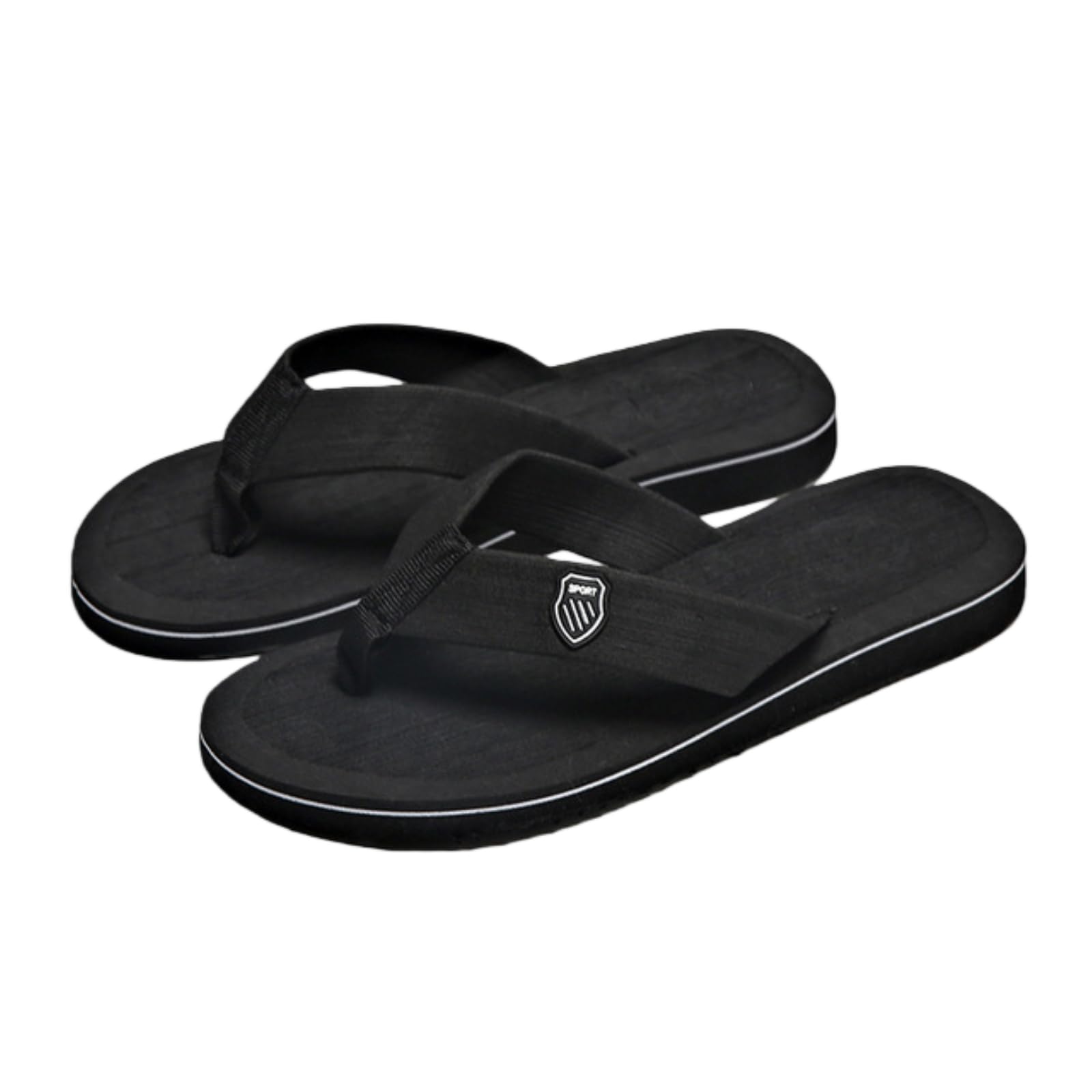 Tongs d'été pour homme avec semelle épaisse et douce noire taille 43