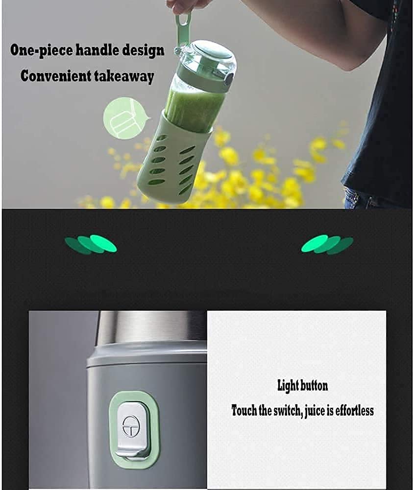 Máquinas exprimidoras, exprimidor eléctrico portátil Licuadora de 500 ml con 2 contenedores Extraíble Fácil de limpiar Máquina mezcladora de alimentos para bebés para oficina en el hogar Exprimidor