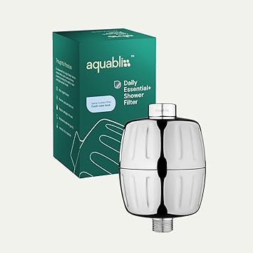 AquaBliss HD Heavy Duty High Output Shower Filter – Latest Superior Advanced 30x Filter Media - Universal Multi-Stage Shower Head Filter for Chemicals, Chlorine, Pesticides (SF500) - Chrome