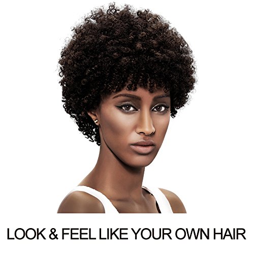 Style Icon Afro 5" Short Curly Wigs With 100% Brazilian Hair (Dark Brown, Natural Spiral Curls) - Afro Wigs For Black Women - Human Hair Wigs - Short Wigs Capless Wigs - Beauty Personal Care Afro Wig #TOP1