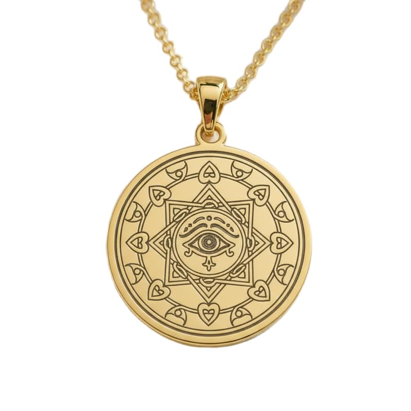 Collier œil qui voit tout mandala or et argent sterling 925