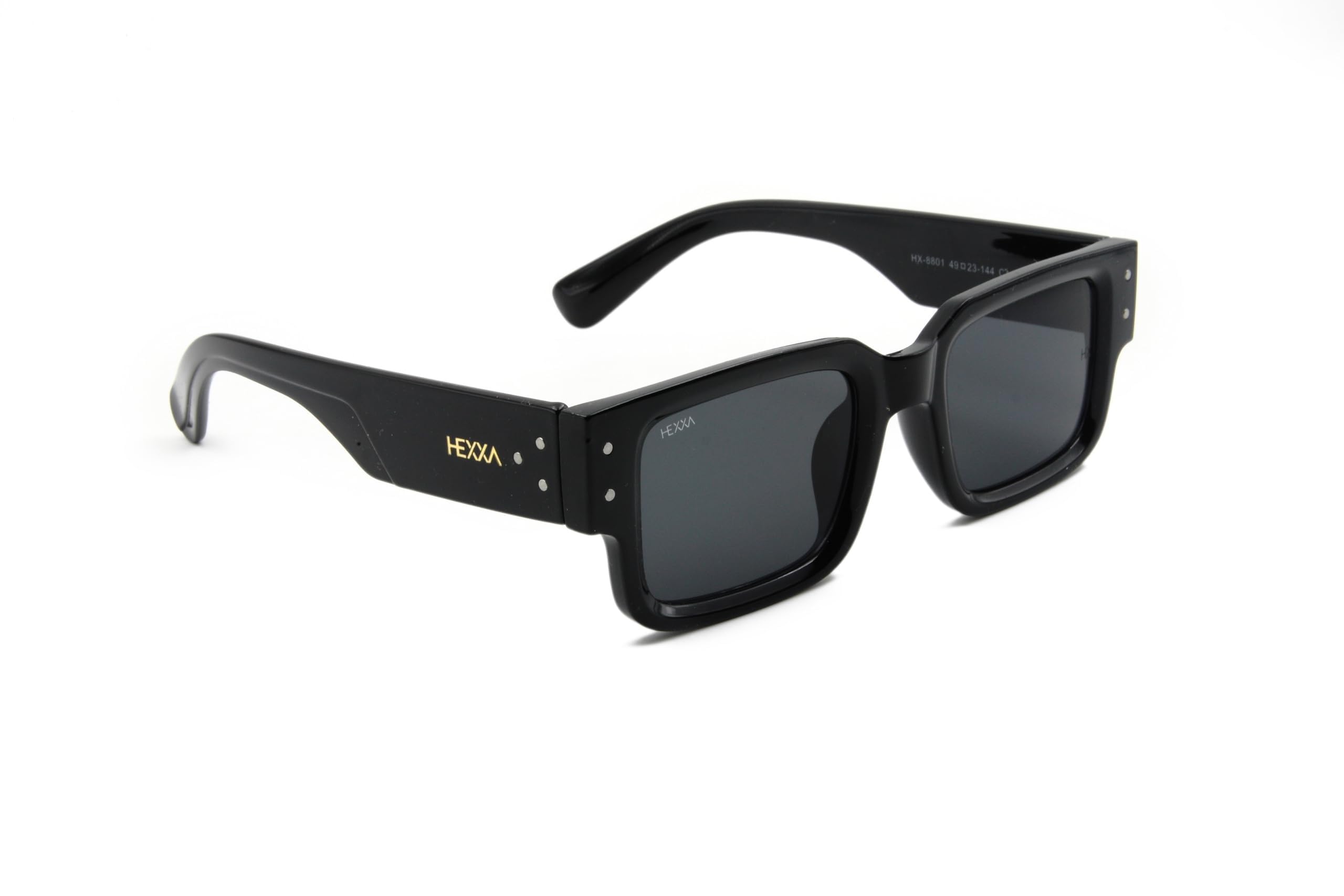 hexxa RECTANGULAR FUNKY SUNGLASS FOR WOMEN UV Protection Rectangular Sun glasses || Stylish Sun Glasses for Men Women with Storage Box Glasses Cloth Pack of 1 (8801)-picture-23