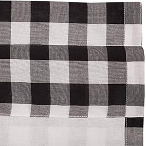 Vhc brands annie buffalo farmhouse curtain panel check black 96×50  urban country home decor