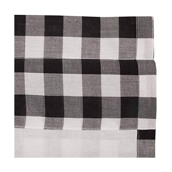 Vhc brands annie buffalo farmhouse curtain panel check black 96×50  urban country home decor