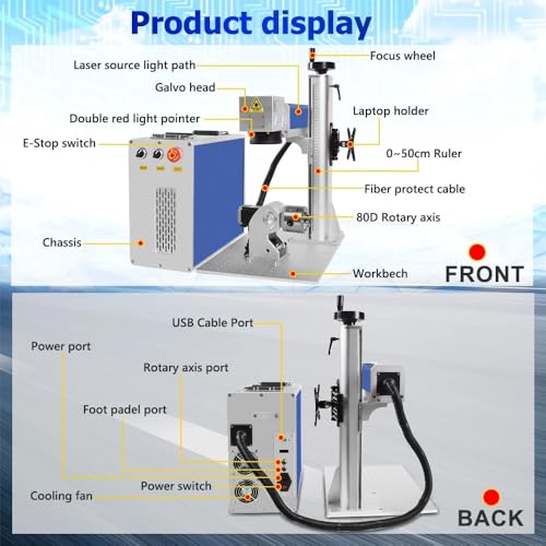 Oabduz 60W JPT MOPA Fiber Laser Marking Machine