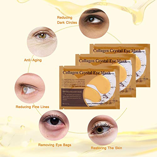 Collageen Oogmasker, Oogbehandelingsmaskers Moisturizer Ooglidcorrectie Onderooglapjes voor gezwollen ogen, Anti-rimpels… - Afbeelding 6