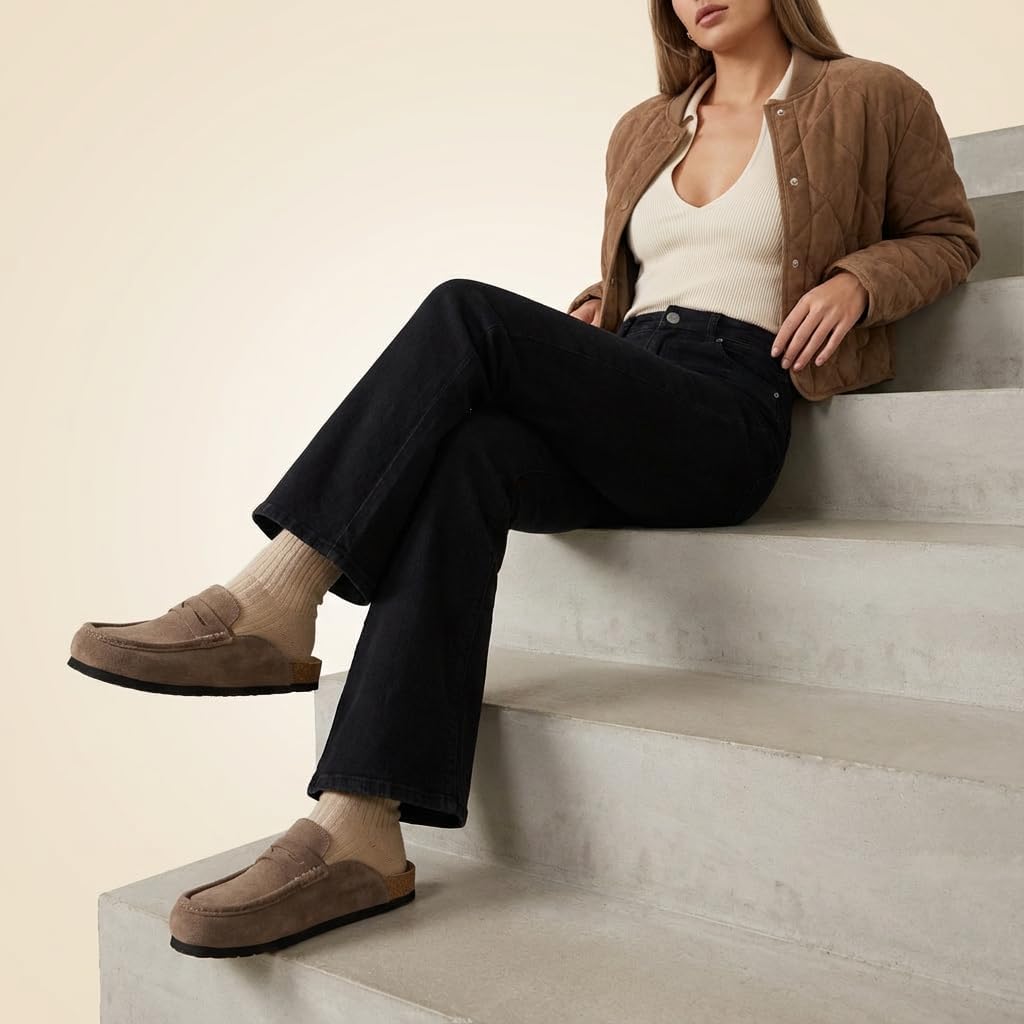 CUSHIONAIRE Fondu Genuine Leather Mule Clogs for Women, Comfortable Slip On Womens Shoes with Penny Strap Accent and Memory Foam Footbed - Image 6