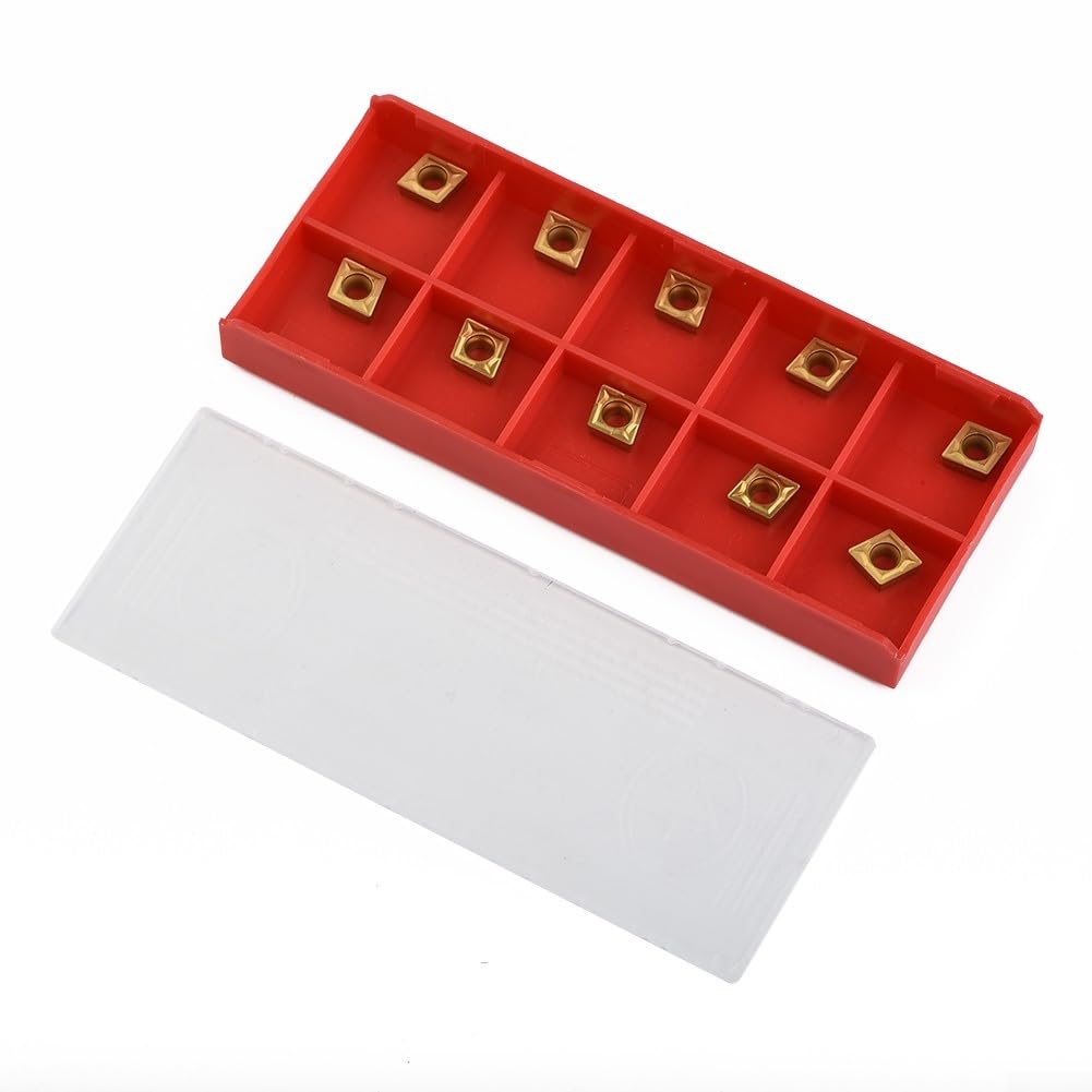 CCMT060204HM YBC251 Soporte de herramientas de torneado de carburo de torno CNC, para procesamiento de acero de 6 x 6 x 2,5 mm, juego de 10 piezas