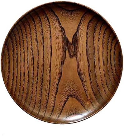 Round Wood Dish, Plate Acacia Wooden for Cake, Sweets Fruit Dessert Coffee Dish, Round Wood Dinner Tableware Plates, Tray for Home Decoration (5.9 Inch) image 2