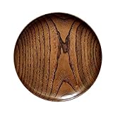 Round Wood Dish, Plate Acacia Wooden for Cake, Sweets Fruit Dessert Coffee Dish, Round Wood Dinner Tableware Plates, Tray for Home Decoration (5.3 Inch)