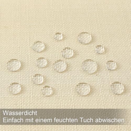 Smiry Leinenoptik Tischdecke Eckig 140 x 100 cm Beige – Ansicht 4
