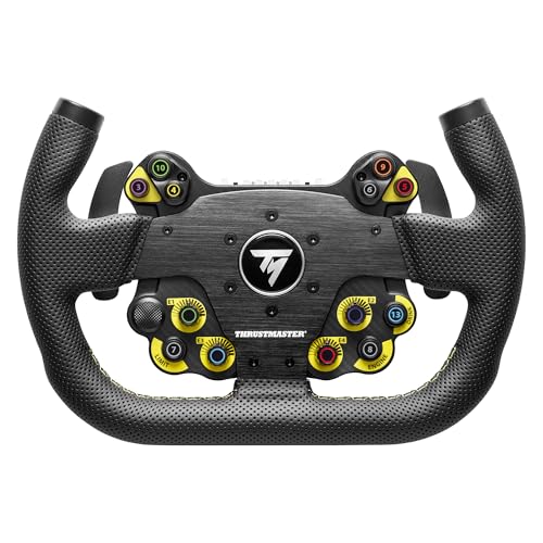 Thrustmaster EVO Racing 31U Leather - Volant Type U En Cuir avec Hub (Boutons + LEDs) Détachable pour SimRacing - PS5, PS4, Xbox Series, Xbox One et PC