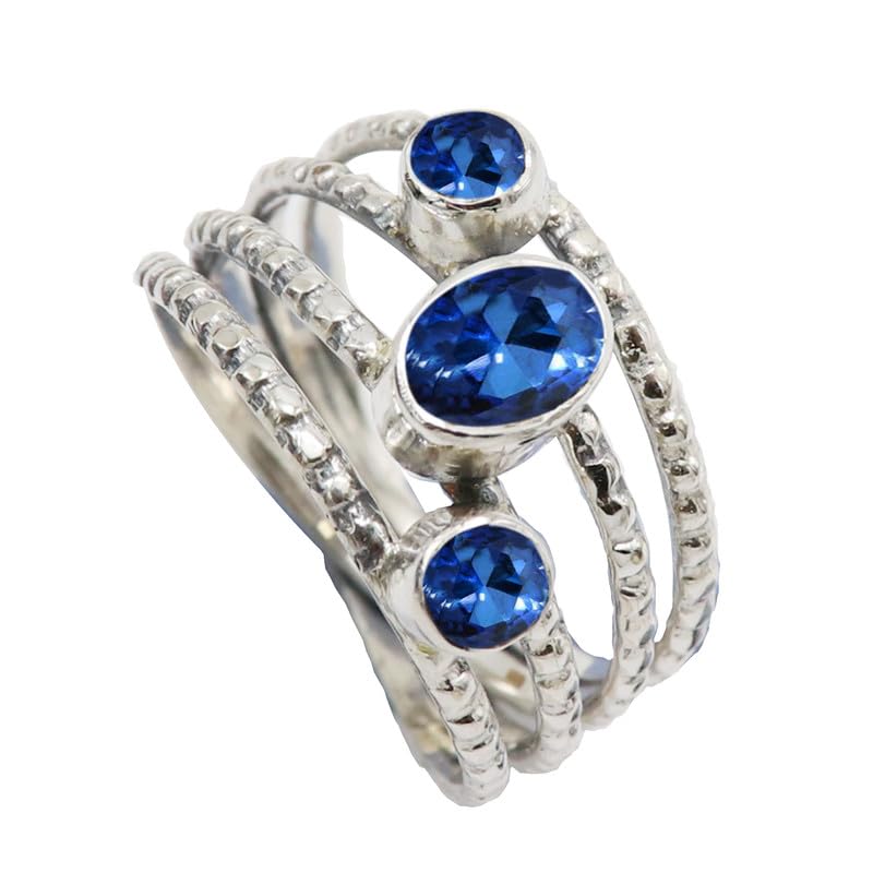 Bague saphir bleu argent 925 idéale pour sublimer vos looks
