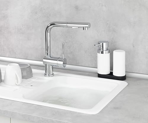 Miniatura 9 de WENKO Estación dispensadora de jabón para platos para fregadero de cocina, botella exprimible para lavar líquidos y jabón de manos, botellas