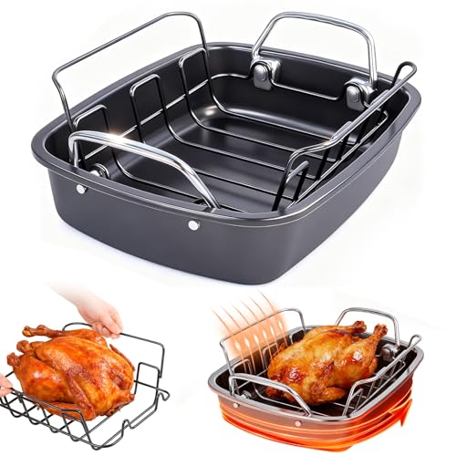 24lb Carbon Steel Nonstick Roasting Pan with Rack - BPA