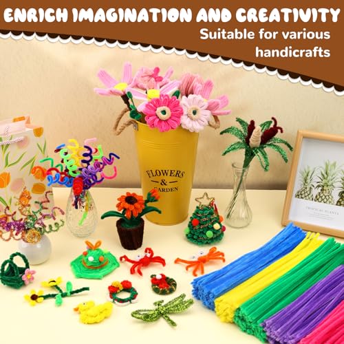 Hssugi Pipe Cleaners, 100PCS Christmas Pipe Cleaners Craft Supplies, Light Brown Pipe Cleaners Bulk Fuzzy Sticks for DIY Art and Craft Projects Home Decoration - Thumbnail 7